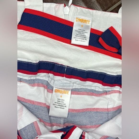 Gymboree white/red/blue tank top short set sz 6 - Picture 5 of 5